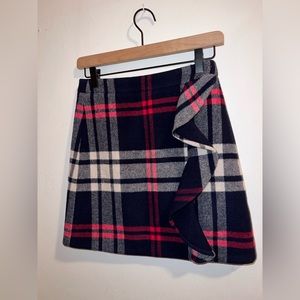 J. Crew Plaid Wool Skirt: fully lined, Size 00